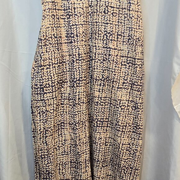 Passion Lilie Maxi Dress Blue/yellow/white Size Med 100% Cotton Pockets - Picture 10 of 11